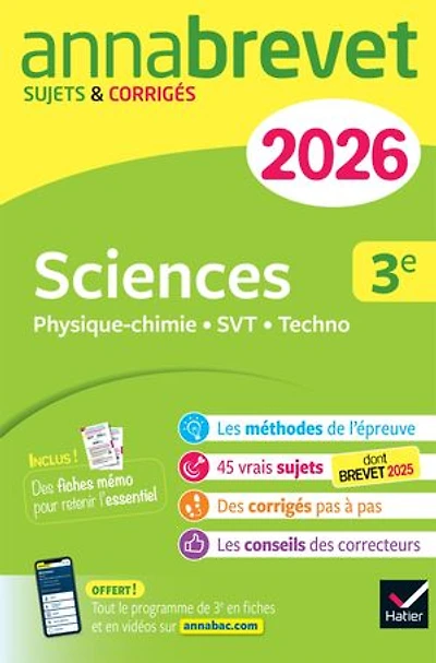 Sciences 3e: physique chimie, SVT, techno