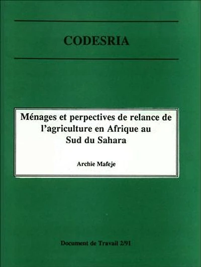 Ménages et perspectives de relance de l'agriculture en Afrique au sud du Sahara