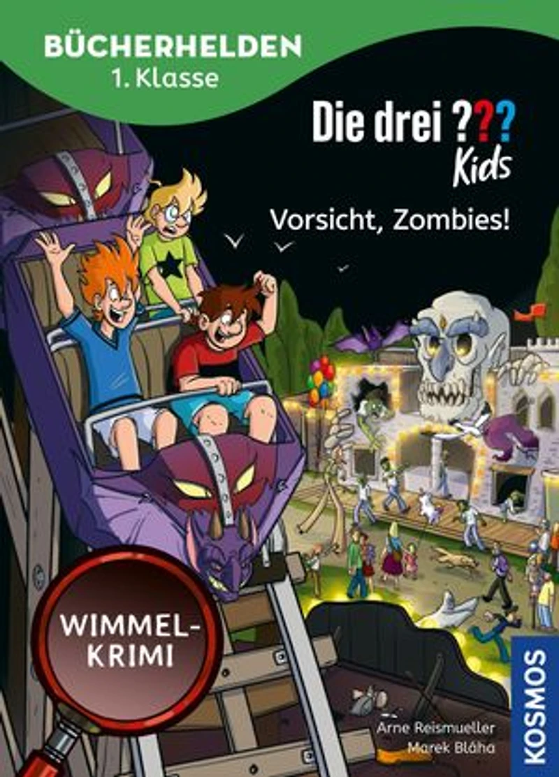 Die drei ??? Kids, Bücherhelden 1. Klasse, Vorsicht, Zombies! (drei Fragezeichen Kids): Wimmel-Krimi - Leicht lesen lernen ab 6 Jahren - mit tollen Wimmelseiten - ermittle gemeinsam mit Justus, Peter und Bob und löse den Fall