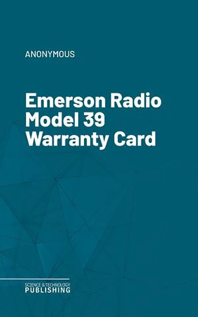 Emerson Radio Model 39 Warranty Card