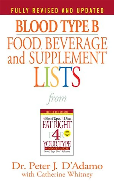 Blood Type B Food, Beverage and Supplement Lists