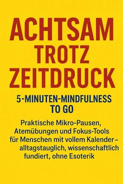 Achtsam trotz Zeitdruck: 5-Minuten-Mindfulness to go: Praktische Mikro-Pausen, Atemübungen und Fokus-Tools für Menschen mit vollem Kalender – alltagstauglich, wissenschaftlich fundiert, ohne Esoterik