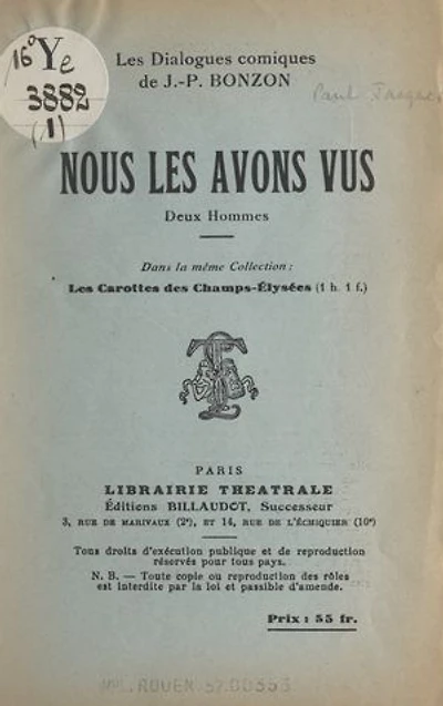 Nous les avons vus: Deux hommes
