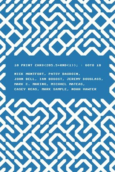 10 PRINT CHR$(205.5+RND(1)); : GOTO