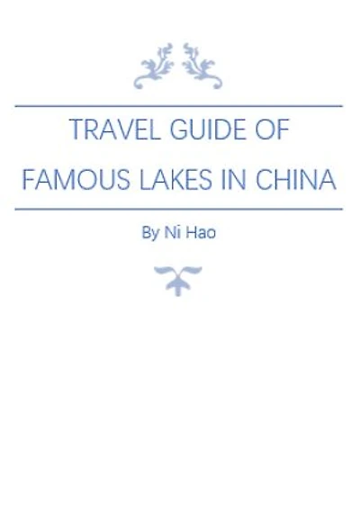 Travel Guide of Famous Lakes in China