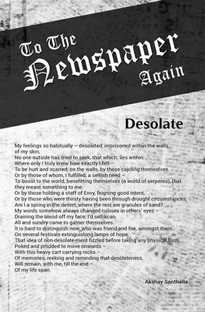 To The Newspaper Again: Collection of Poems