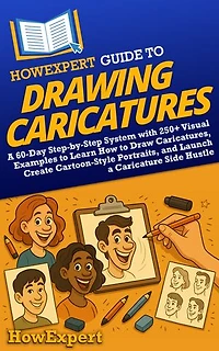 HowExpert Guide to Drawing Caricatures: A 60-Day Step-by-Step System with 250+ Visual Examples to Learn How to Draw Caricatures, Create Cartoon-Style Portraits, and Launch a Caricature Side Hustle