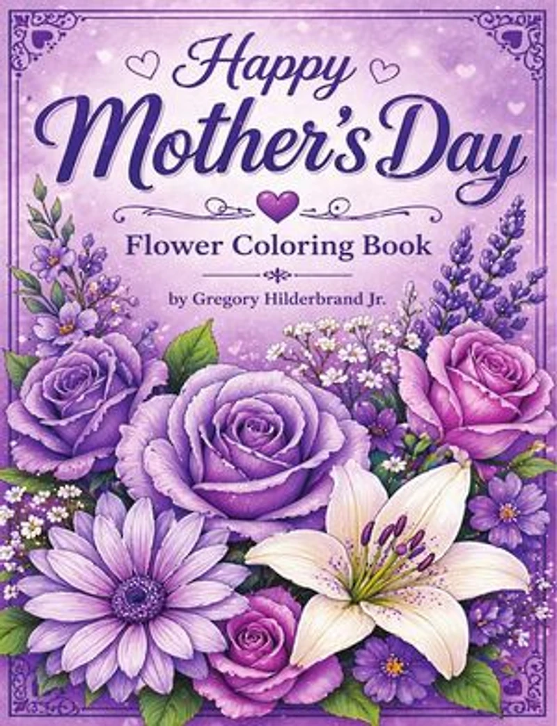 Happy Mother's day flower coloring book