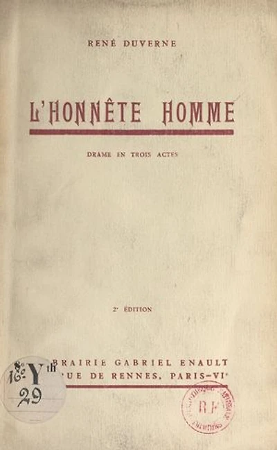 L'honnête homme: Drame en trois actes
