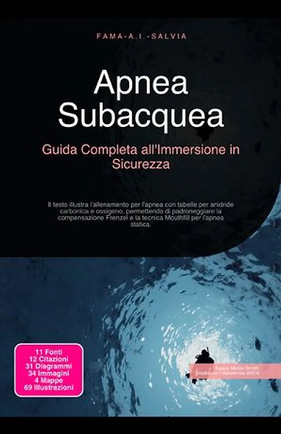 Apnea Subacquea: Guida Completa all'Immersione in Sicurezza: Il testo illustra l'allenamento per l'apnea con tabelle per anidride carbonica e ossigeno, permettendo di padroneggiare la compensazione Frenzel e la tecnica Mouthfill per l'apnea statica.