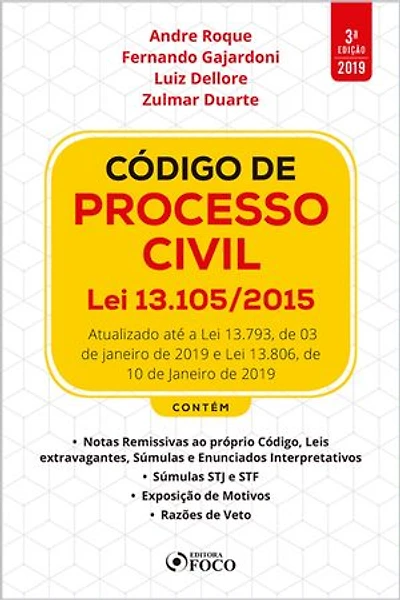 Código de Processo Civil Lei 13.105/2015 - 3. ed. - 2019.