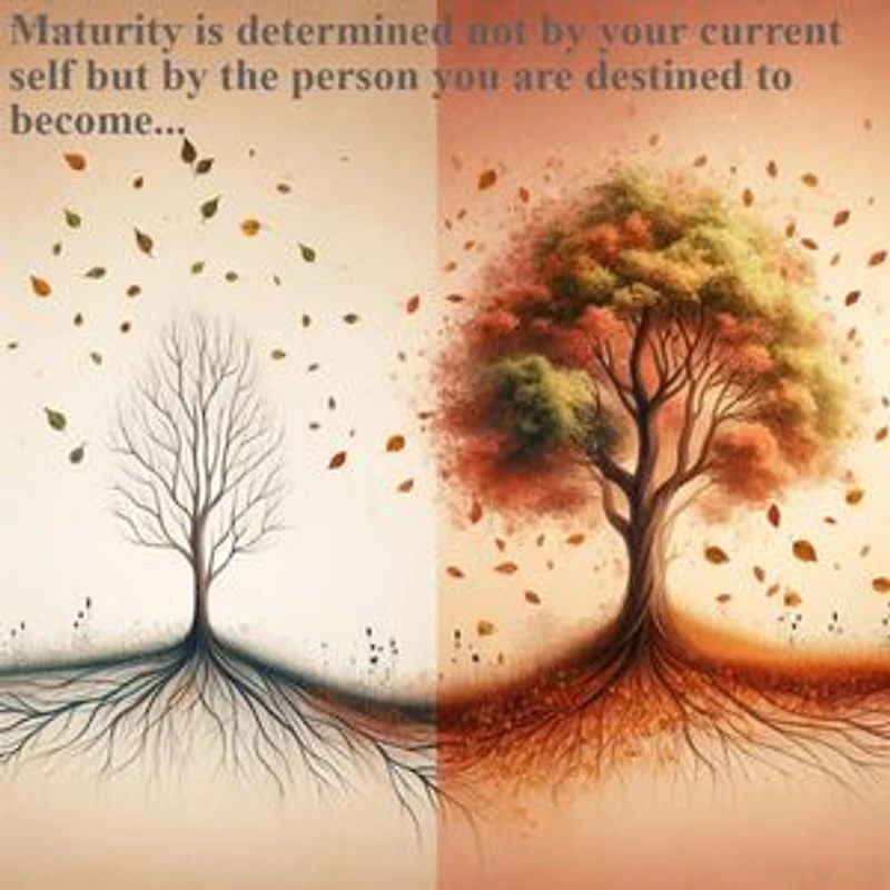 Maturity is not based on who you are. It's based on who you will be: Growing up Series