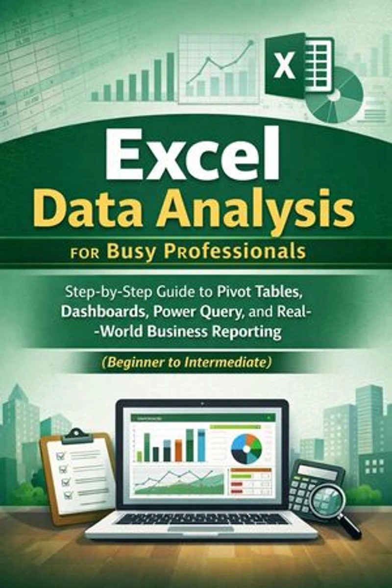Excel Data Analysis for Busy Professionals: A Step-by-Step Guide to Pivot Tables, Dashboards, Power Query, and Real-World Business Reporting (Beginner to Intermediate)