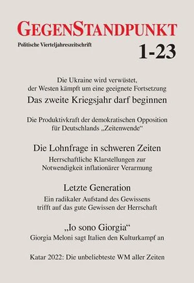 GegenStandpunkt 1-23: Politische Vierteljahreszeitschrift