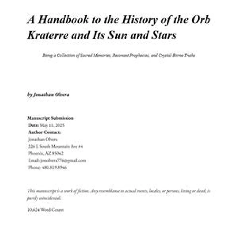 A Handbook to the History of the orb Kraterre and its sun and Stars