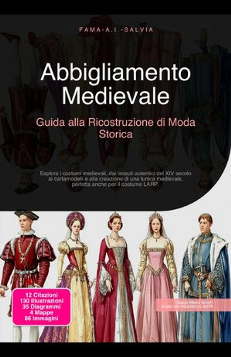 Abbigliamento Medievale: Guida alla Ricostruzione di Moda Storica: Esplora i costumi medievali, dai tessuti autentici del XIV secolo ai cartamodelli e alla creazione di una tunica medievale, perfetta anche per il costume LARP.