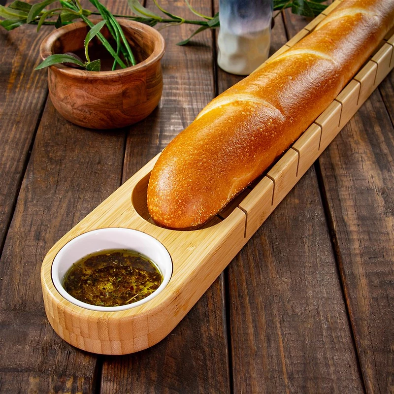 Bread Board with Ceramic Dip Bowl