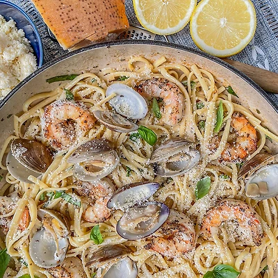 Creamy Lemon Seafood Linguine (Kit)