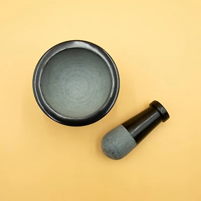 Daisy Soapstone Pedestal Mortar & Pestle