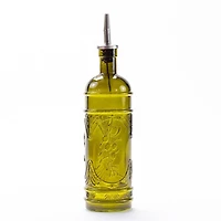 Olive Glass Oil Jar