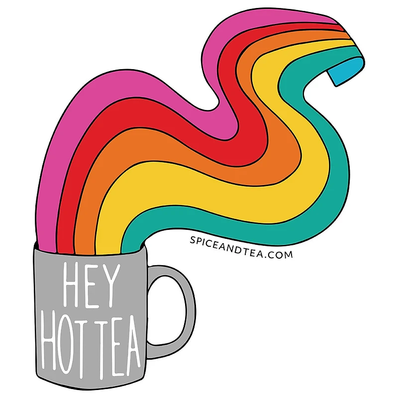 Hey Hot Tea Vinyl Sticker