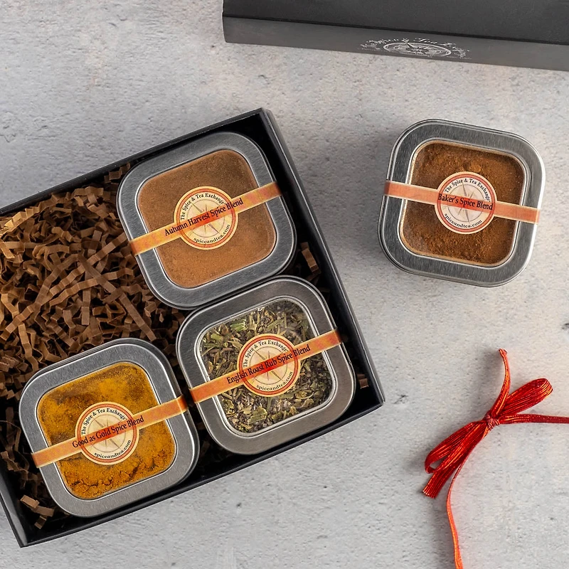 Holiday Seasonings 4 Tin Gift Box