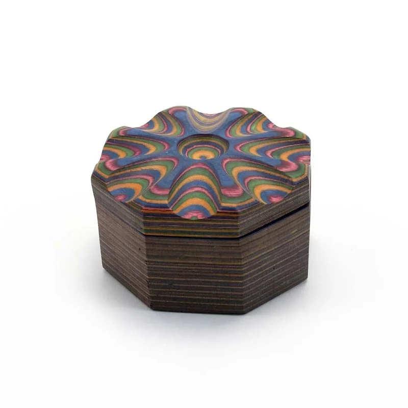 Rainbow Pakkawood Salt Cellar