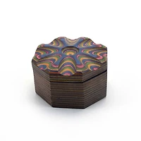 Rainbow Pakkawood Salt Cellar
