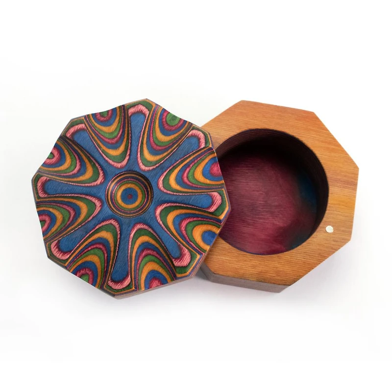 Rainbow Pakkawood Salt Cellar