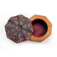 Rainbow Pakkawood Salt Cellar