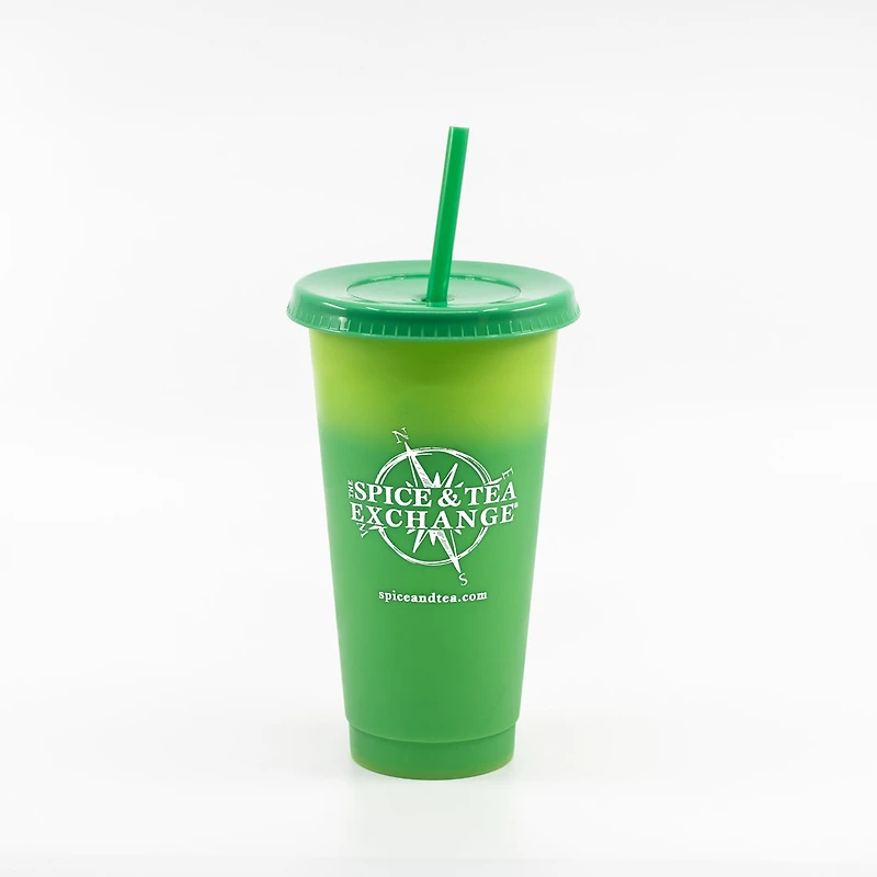Reusable Iced Tea Cup With Straw - Lime Green