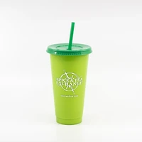 Reusable Iced Tea Cup With Straw - Lime Green