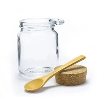 Round Glass Jar with Cork & Spoon