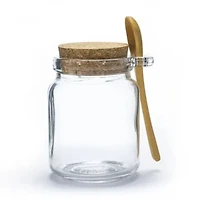 Round Glass Jar with Cork & Spoon