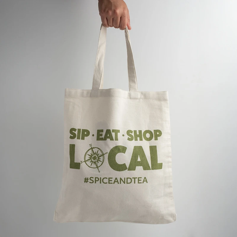 Sip Eat Shop Local Tote Bag