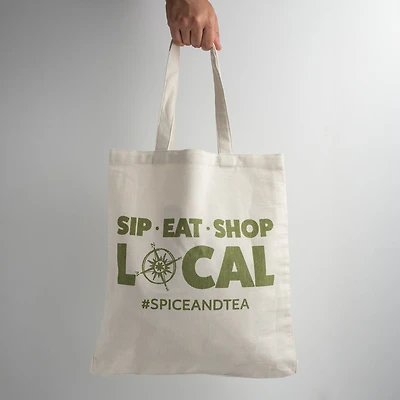 Sip Eat Shop Local Tote Bag