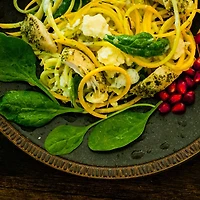 Spiraled Yellow Squash Chicken Salad Recipe Kit