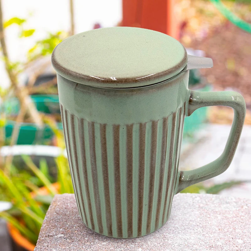 Stoneware Tea Mug Infuser (Sage, Cornflower, Lava Gray)