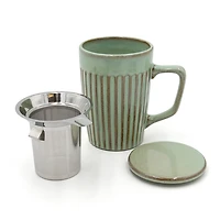 Stoneware Tea Mug Infuser (Sage, Cornflower, Lava Gray)