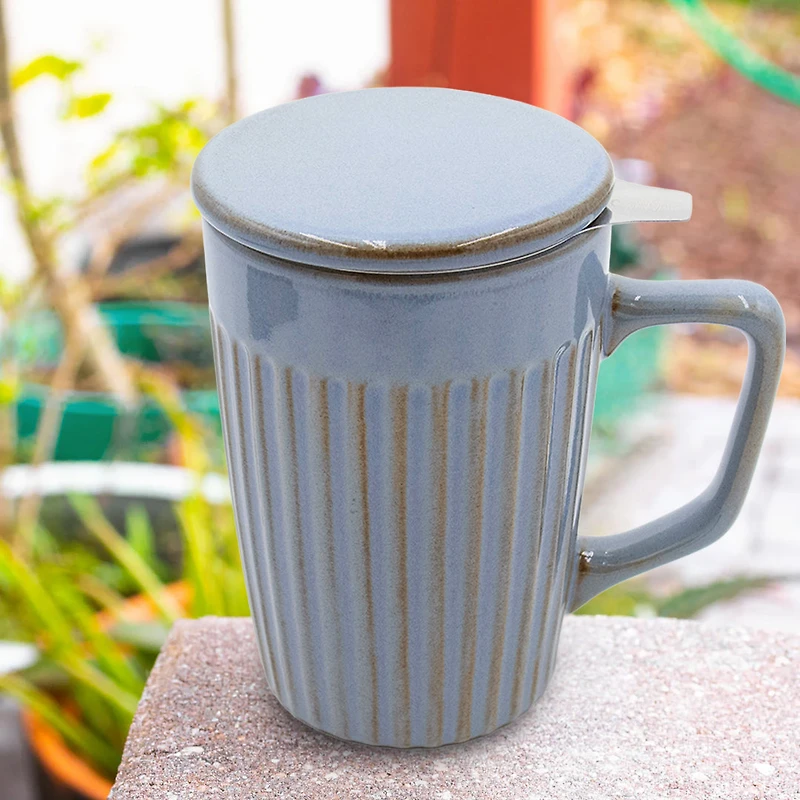Stoneware Tea Mug Infuser (Sage, Cornflower, Lava Gray)