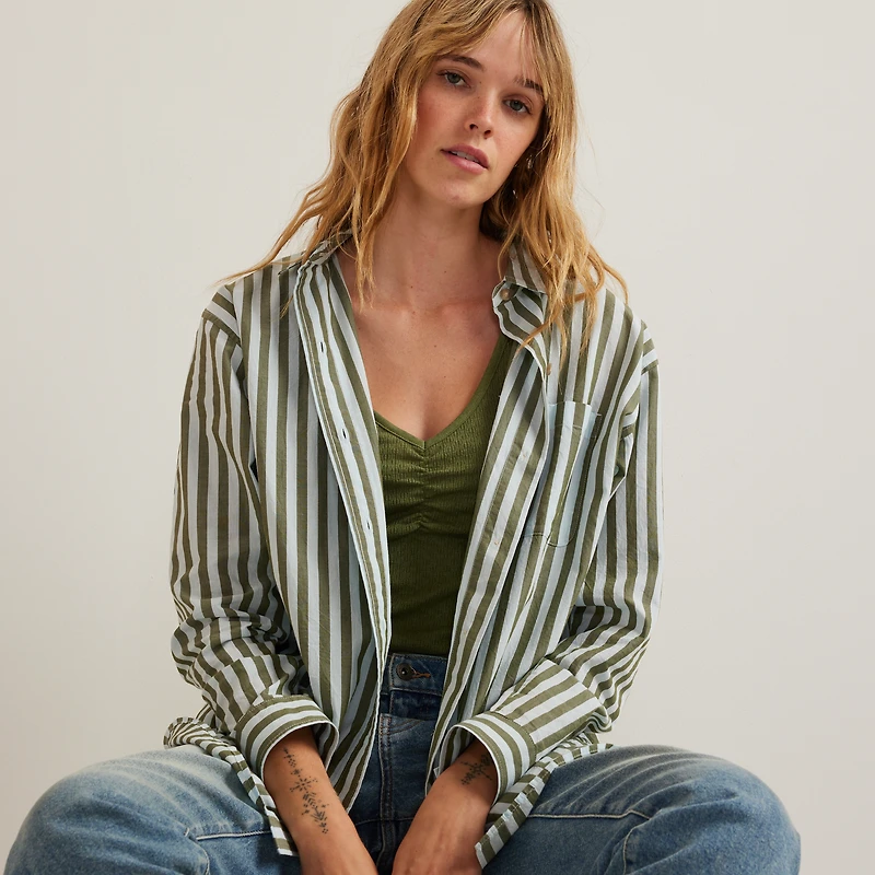 Women's Poplin Button Down Shirt