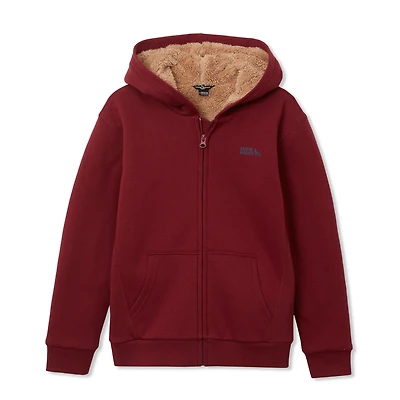 Boys Camp Fleece Faux Shearling-Lined Hoodie