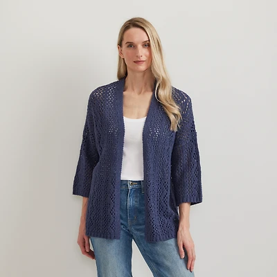 Women's Long Open Stitch Cardigan