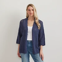Women's Long Open Stitch Cardigan