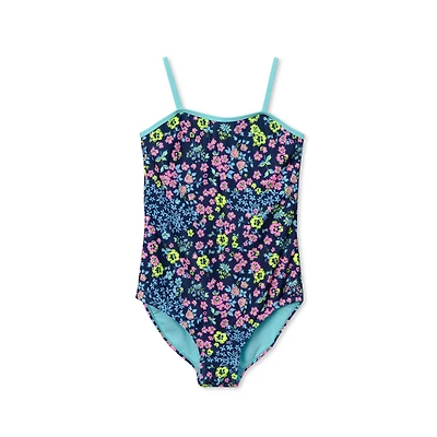 Girls Sea Spray Printed Swimsuit