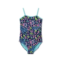 Girls Sea Spray Printed Swimsuit