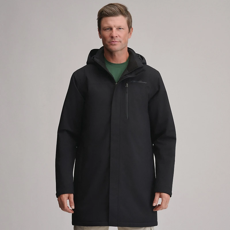 Men's Mainstay Insulated Waterproof Hooded Trench Coat