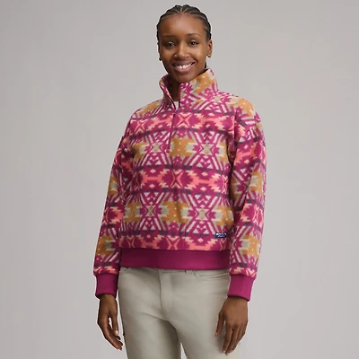 Women's Authentic Outdoor Fleece 1/4-Zip Mock Pullover - Print