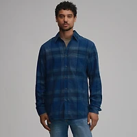 Men's Long-Sleeve Fine Wale Corduroy Shirt - Plaid