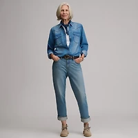 Women's Long-Sleeve Western Denim Shirt